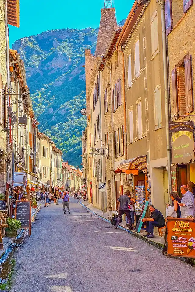 paved streets and picturesque houses