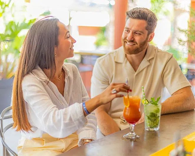 refreshing drink at the bar