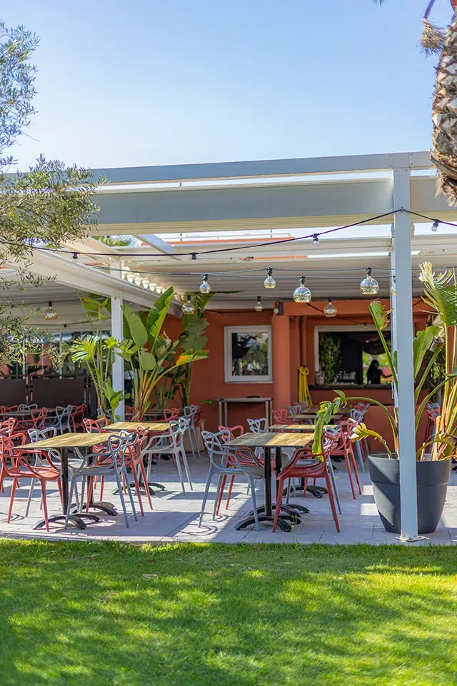waterfront restaurant with terrace